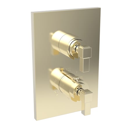 Newport Brass 1/2" Square Thermostatic Trim Plate With Handle in French Gold (Pvd) 3-3143TS-24A